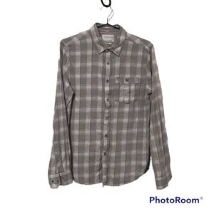 Denim & Flower Lightweight Grey Plaid shirt Men's Small